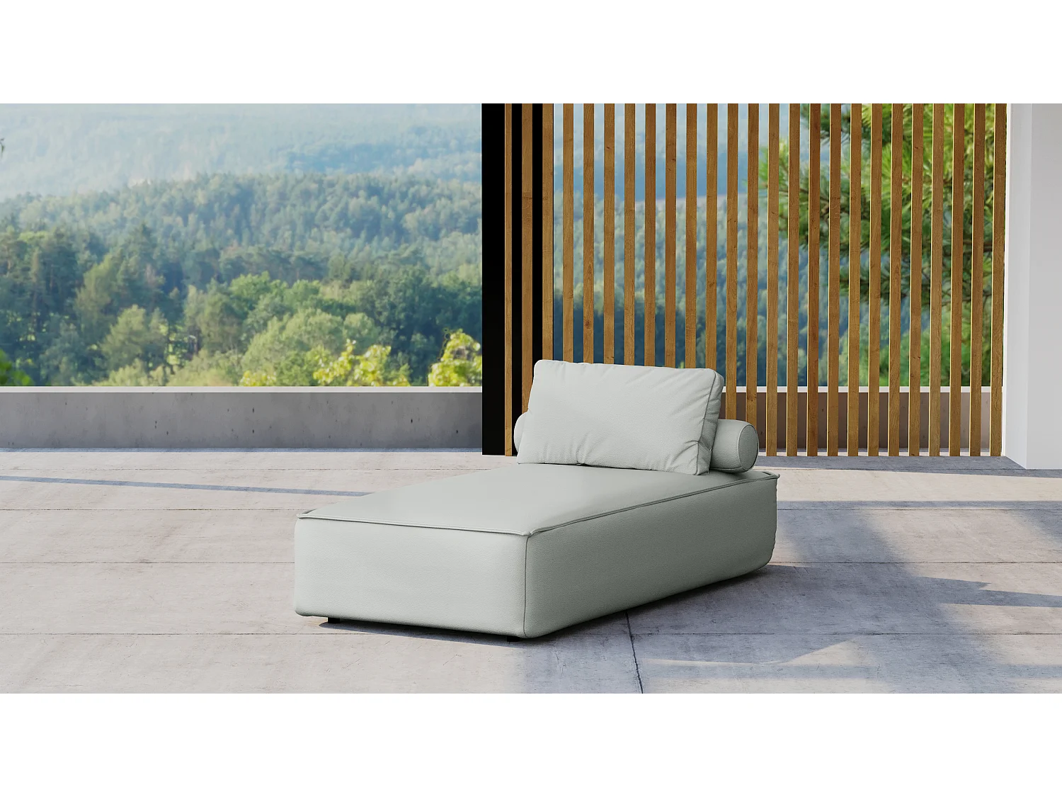 Salon de jardin transat MALIBU, tissu ODYSSEY, gris clair