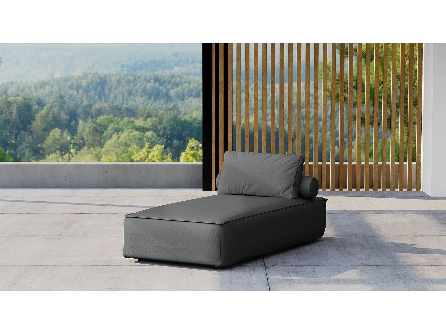 Salon de jardin chaise longue MALIBU, tissu ODYSSEY, anthracite