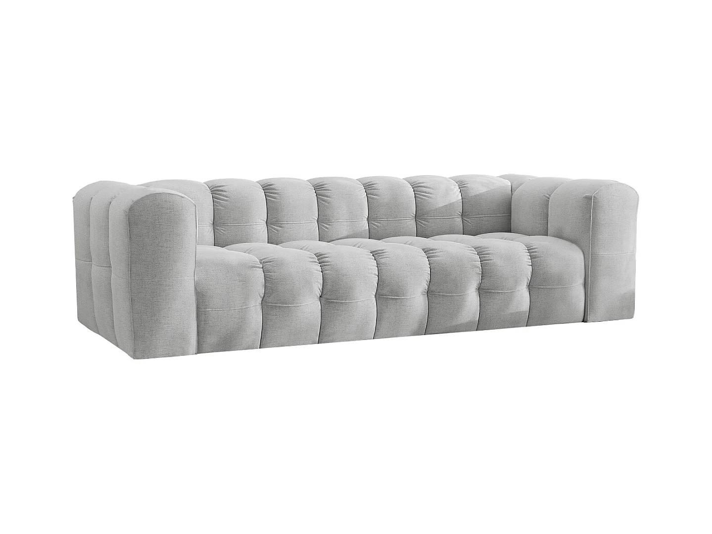 Sofa 4-Sitzer, Komfort Couch BALOO, stoff Schenille, Hellgrau