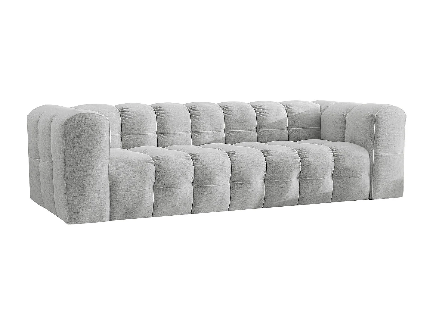 Sofa 4-Sitzer, Komfort Couch BALOO, stoff Schenille, Hellgrau