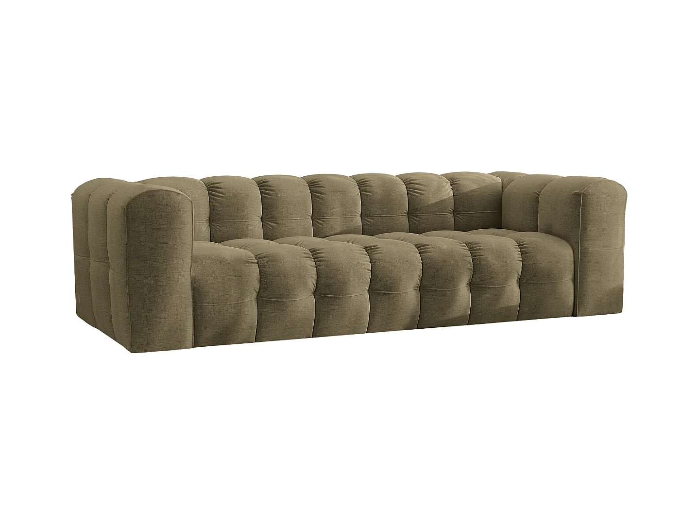 Sofa 4-Sitzer, Komfort Couch BALOO, stoff Schenille, Olive