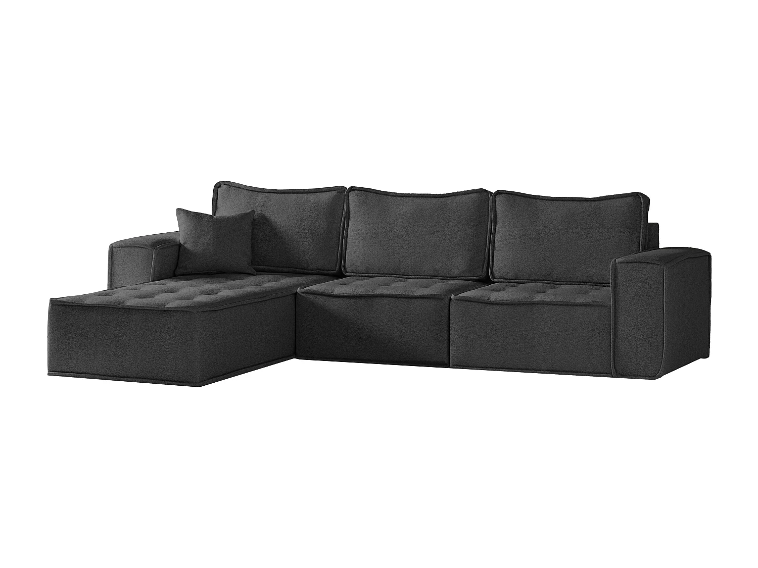 Canapé d'angle Bohoo Maxi L-from, tissu Raven, graphite, gauche