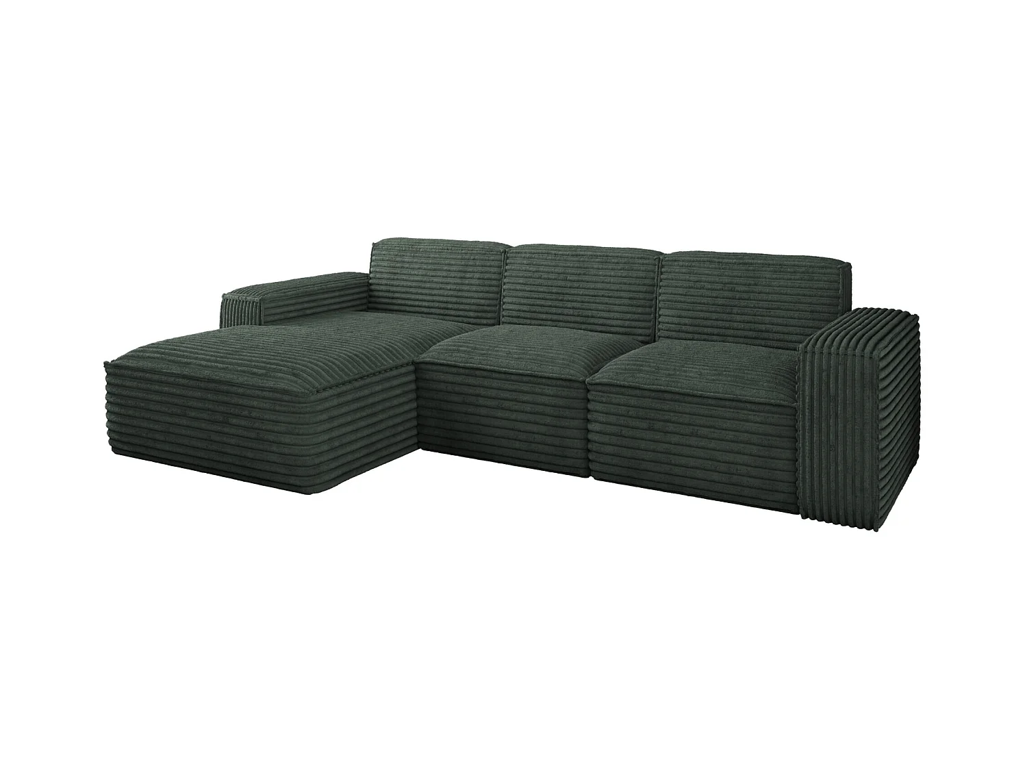 Ecksofa L-Form Siena Stoff Velo Grün Links