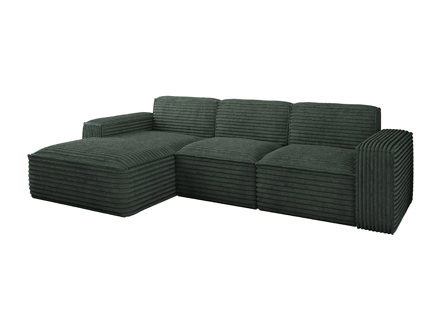 Ecksofa L-Form Siena Stoff Velo Grün Links