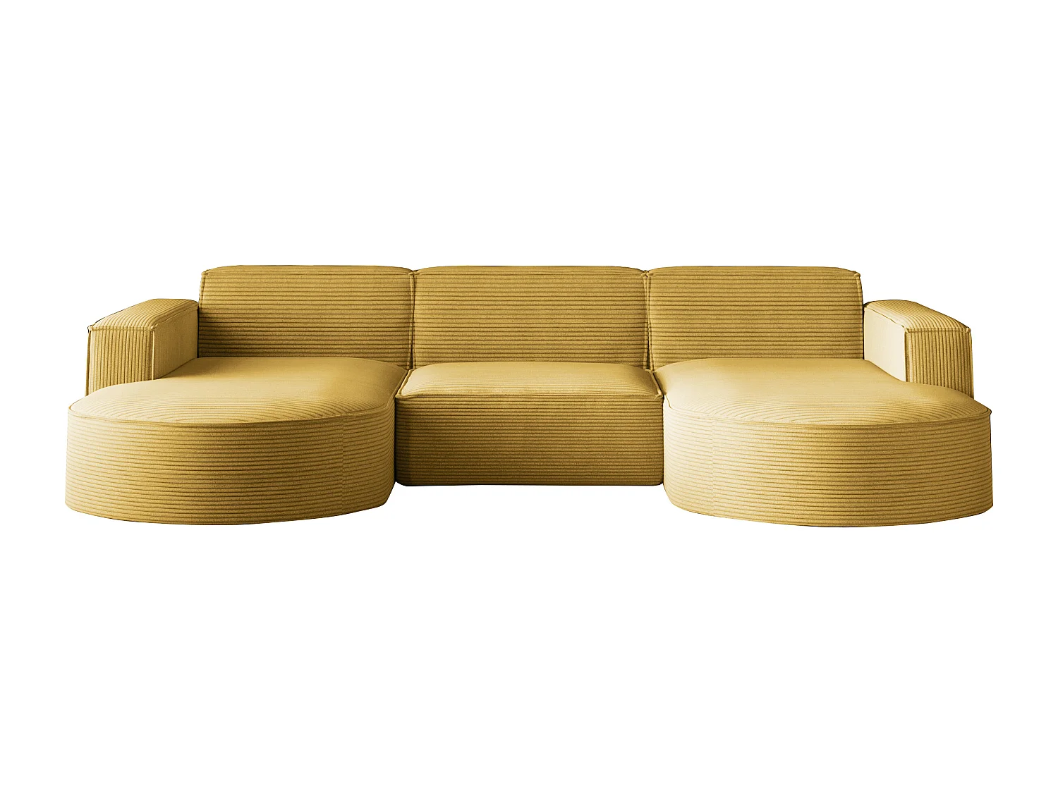 Canapé d'angle Modena en U, tissu Poso, jaune