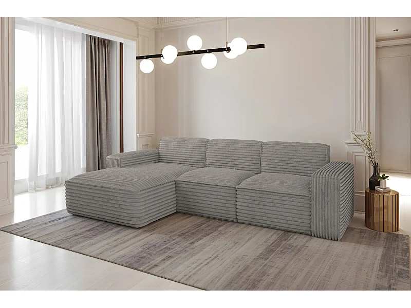 Ecksofa L-Form Siena Stoff Velo Grau Links