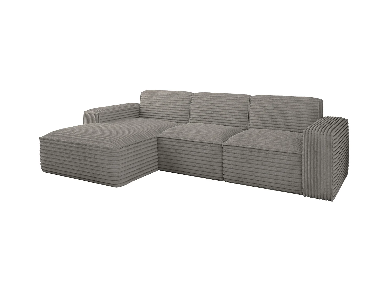 Ecksofa L-Form Siena Stoff Velo Grau Links