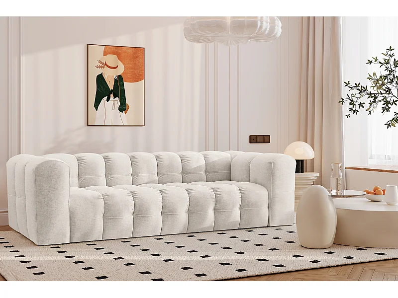 4-zitsbank, comfortbank BALOO, stof Schenille, ecru