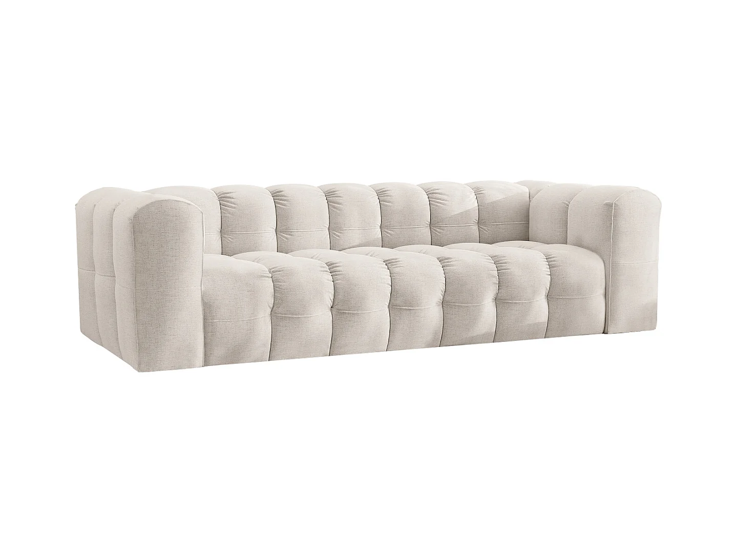 Sofa 4-Sitzer, Komfort Couch BALOO, stoff Schenille, Ecru