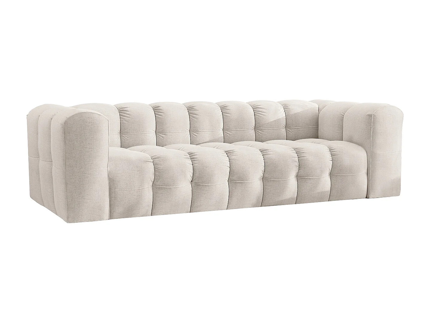 Sofa 4-Sitzer, Komfort Couch BALOO, stoff Schenille, Ecru