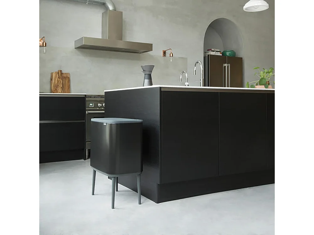 Brabantia Poubelle 2 seaux 11+23l noir mat - 316203