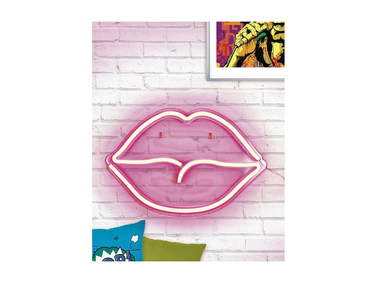 Lampe LED Murale Effet Néon Bouche Rouge - GOOTA