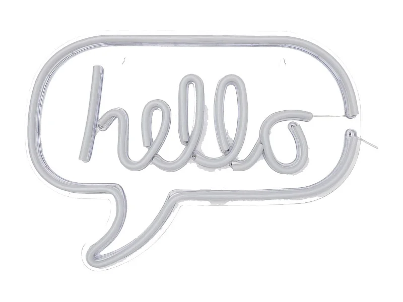 Lampe LED Murale Effet Néon "Hello" Blanc et Rose - GOOTA