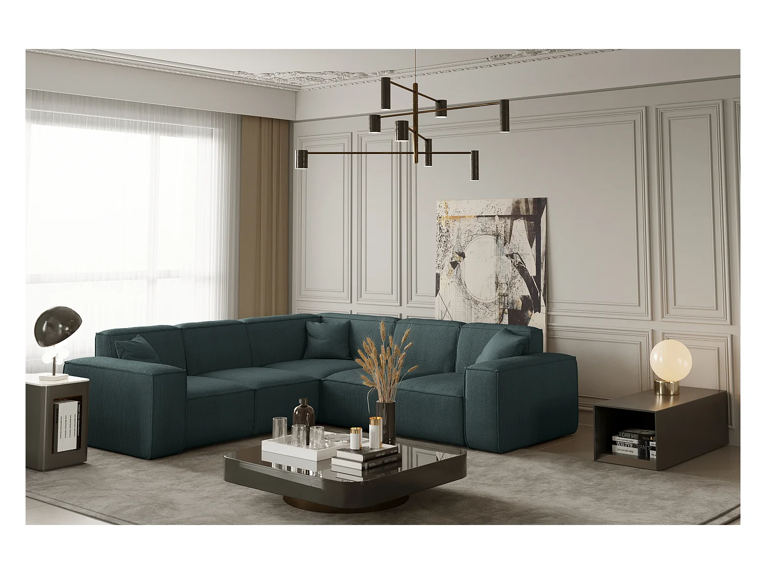 Ecksofa Corner PULA, Stoff Scala, Ozean