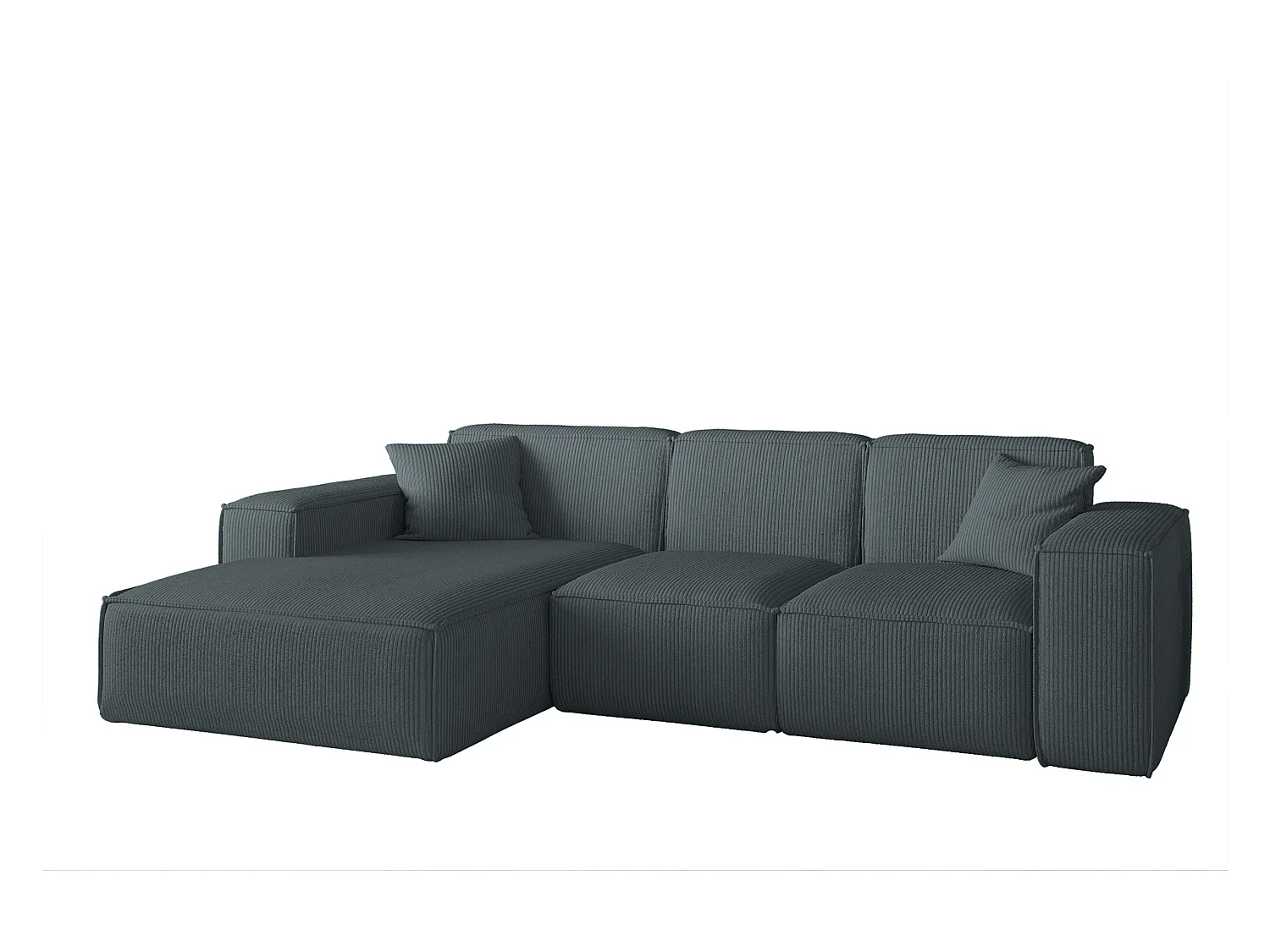 Canapé d'angle PULA en L, tissu Scala, océan, gauche