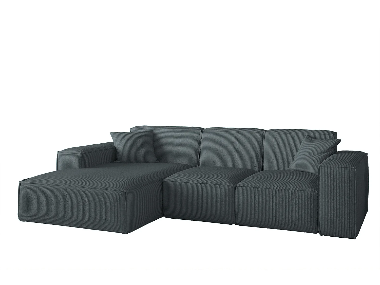 Canapé d'angle PULA en L, tissu Scala, océan, gauche