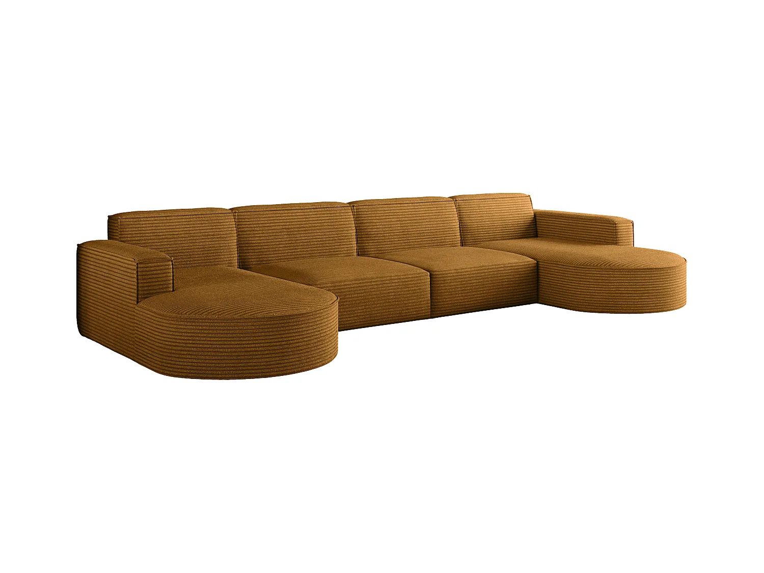 Canapé d'angle, Modena U XL, tissu Poso, couleur moutarde