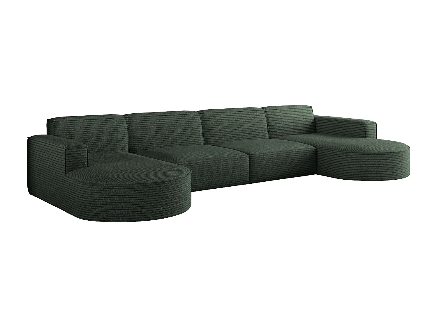 Canapé d'angle, Modena U XL, tissu Poso, vert