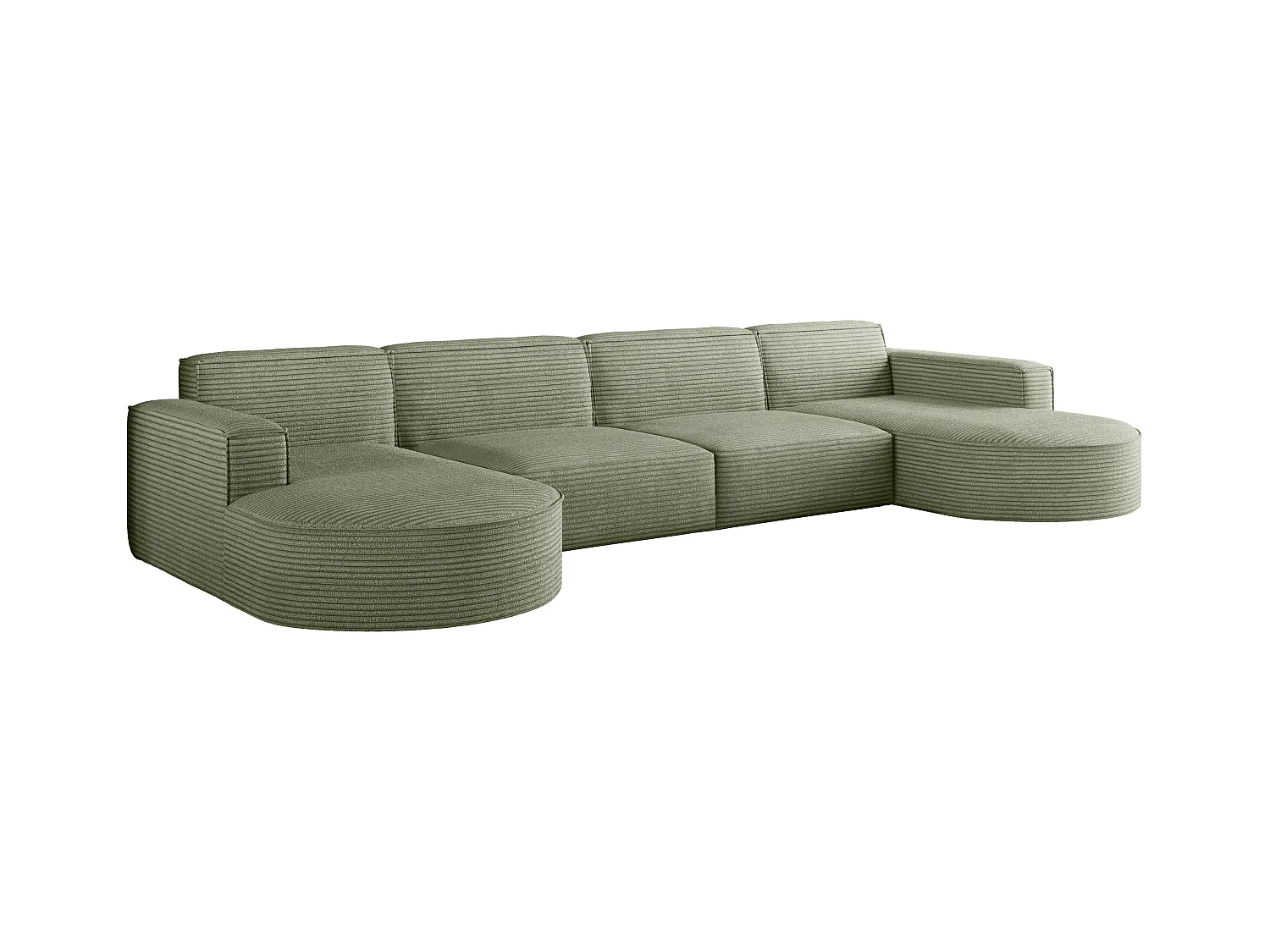 Canapé d'angle, Modena U XL, tissu Poso, vert clair