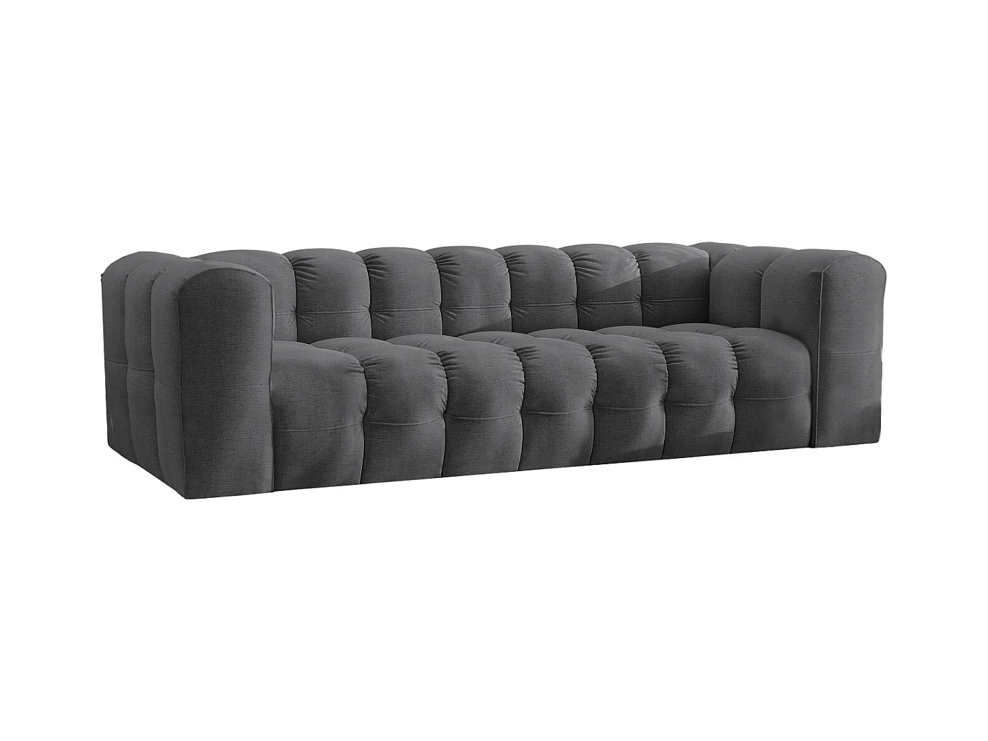 Sofa 4-Sitzer, Komfort Couch BALOO, stoff Schenille, Graphit