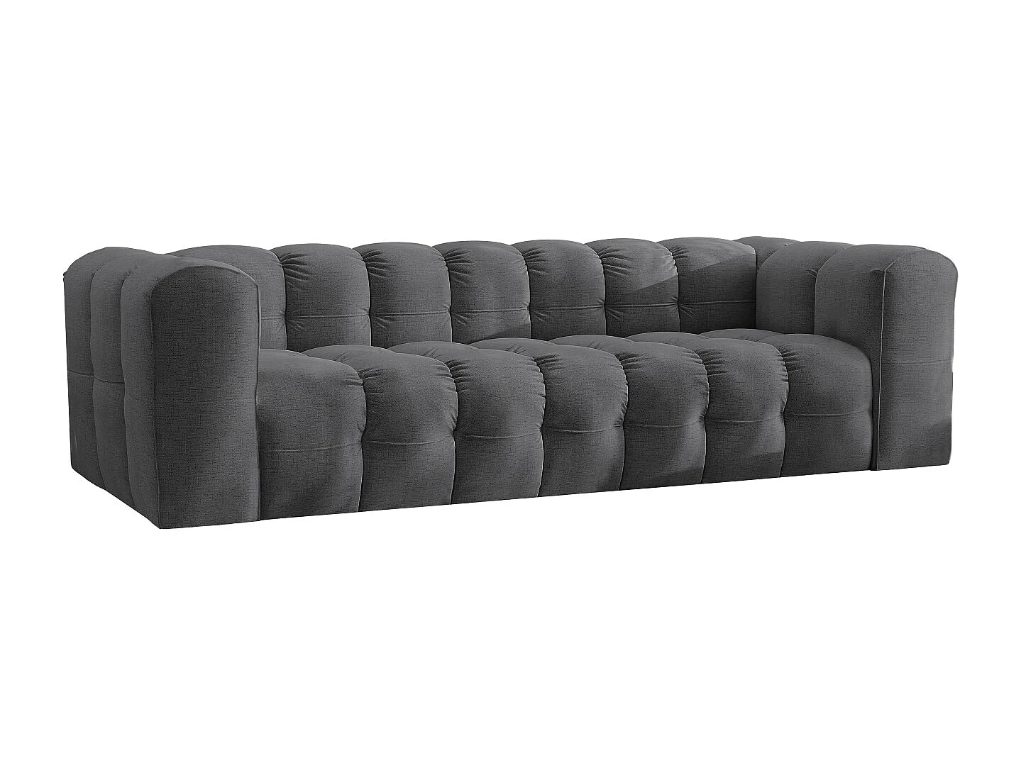 Sofa 4-Sitzer, Komfort Couch BALOO, stoff Schenille, Graphit