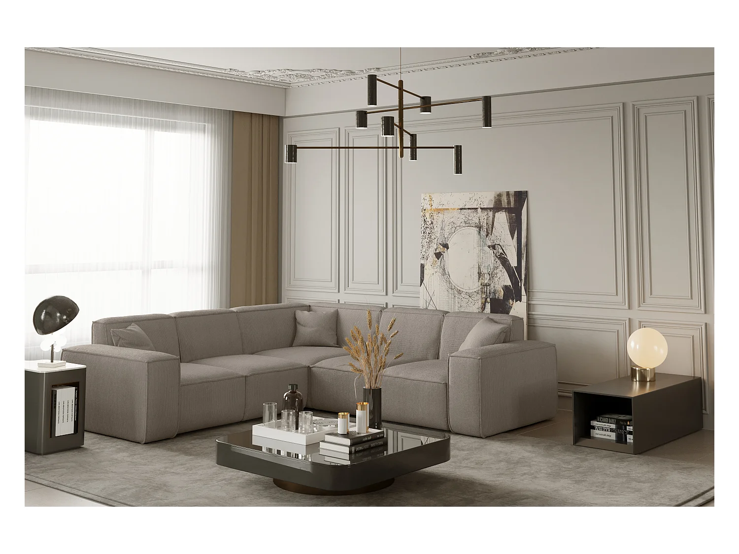 Ecksofa Corner PULA, Stoff Scala, Beige