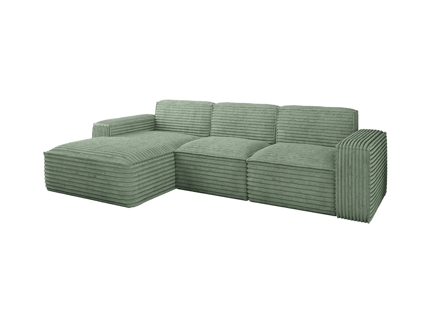 Ecksofa L-Form Siena Stoff Velo Olive Links