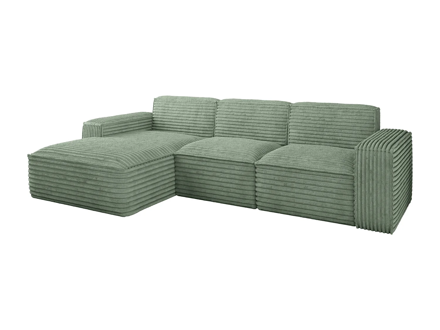 Ecksofa L-Form Siena Stoff Velo Olive Links