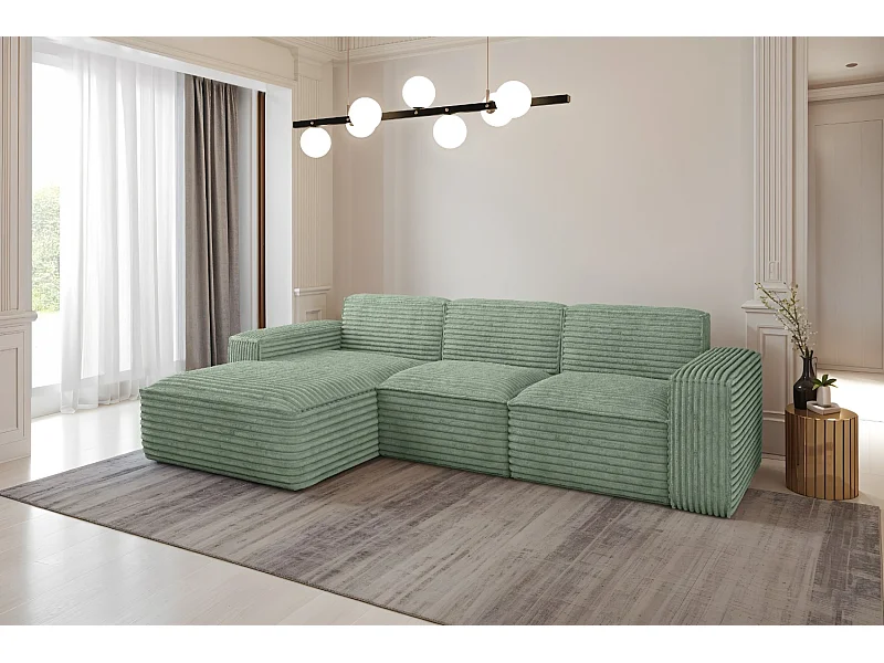 Ecksofa L-Form Siena Stoff Velo Olive Links