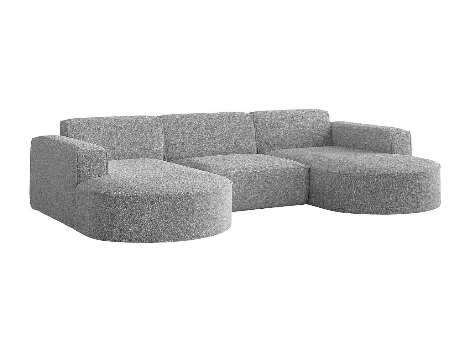 Canapé d'angle design, canapé en U MODENA tissu Loop Grey