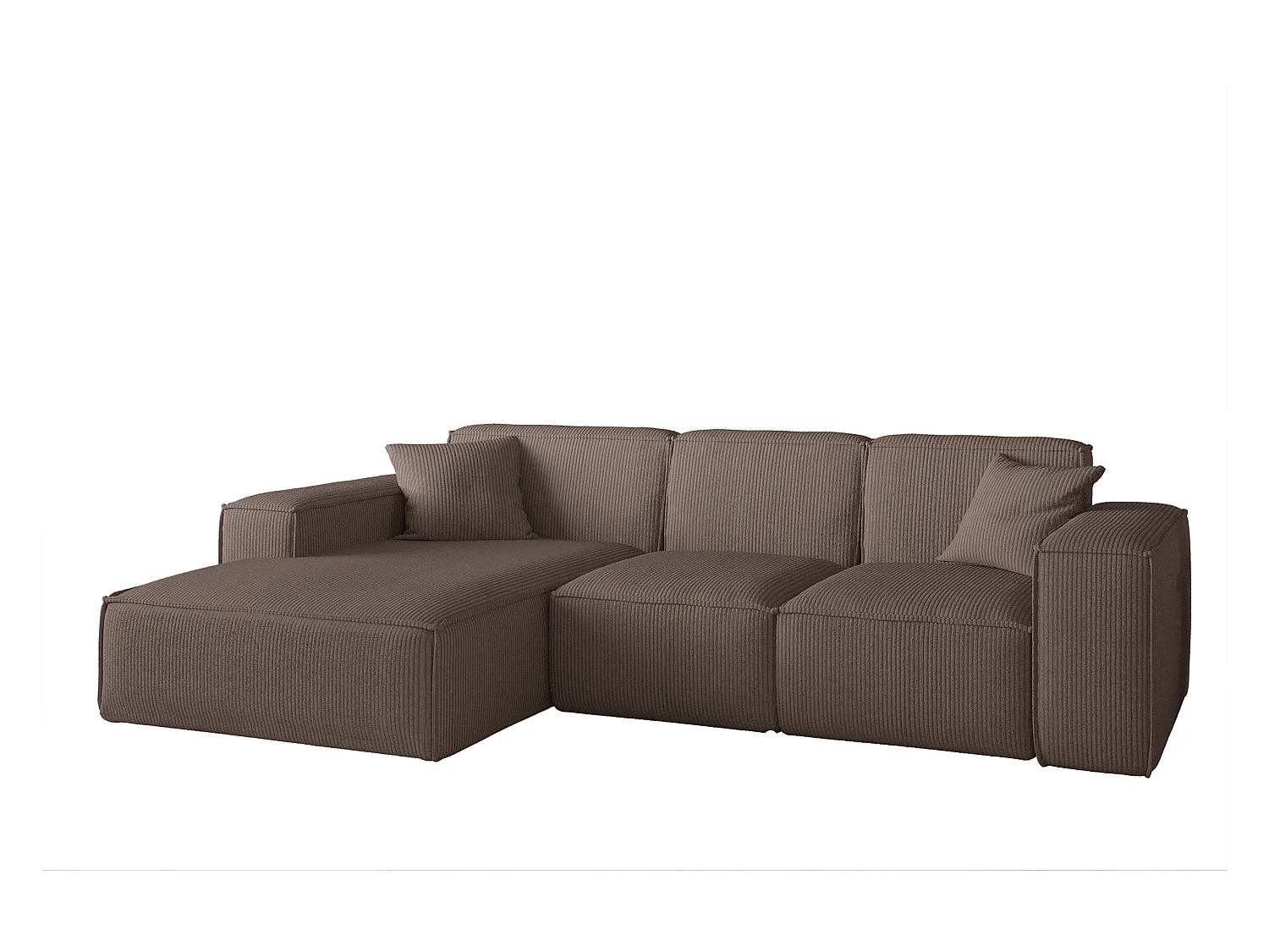 Canapé d'angle PULA, en L, tissu Scala, marron, gauche