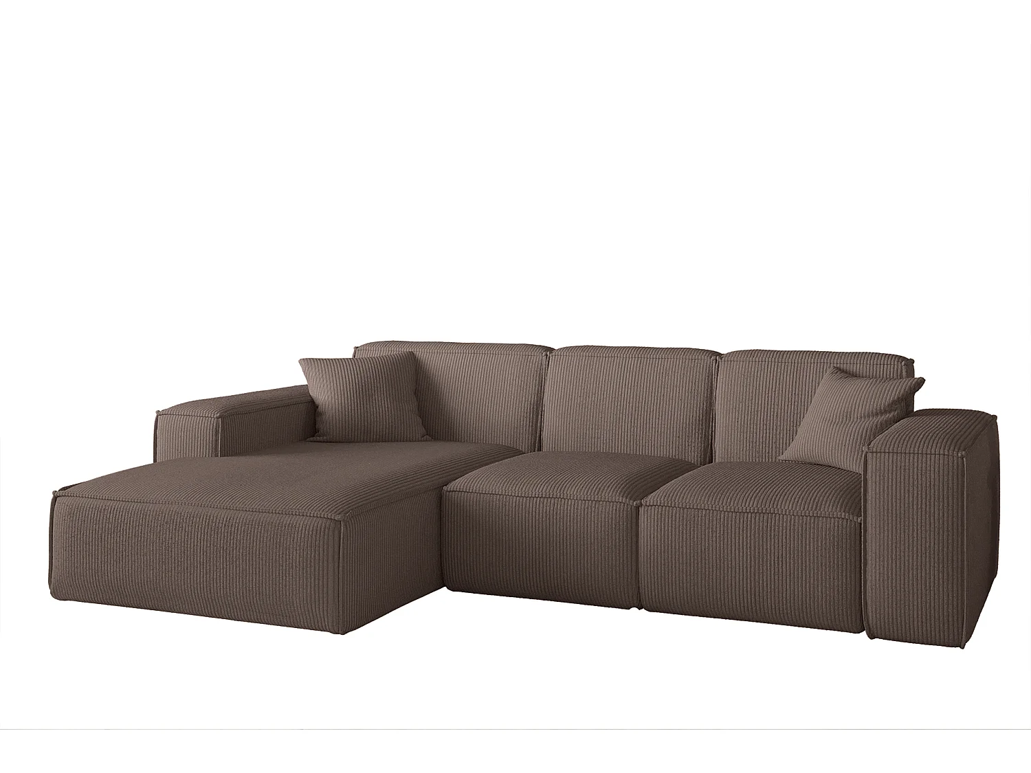 Canapé d'angle PULA, en L, tissu Scala, marron, gauche