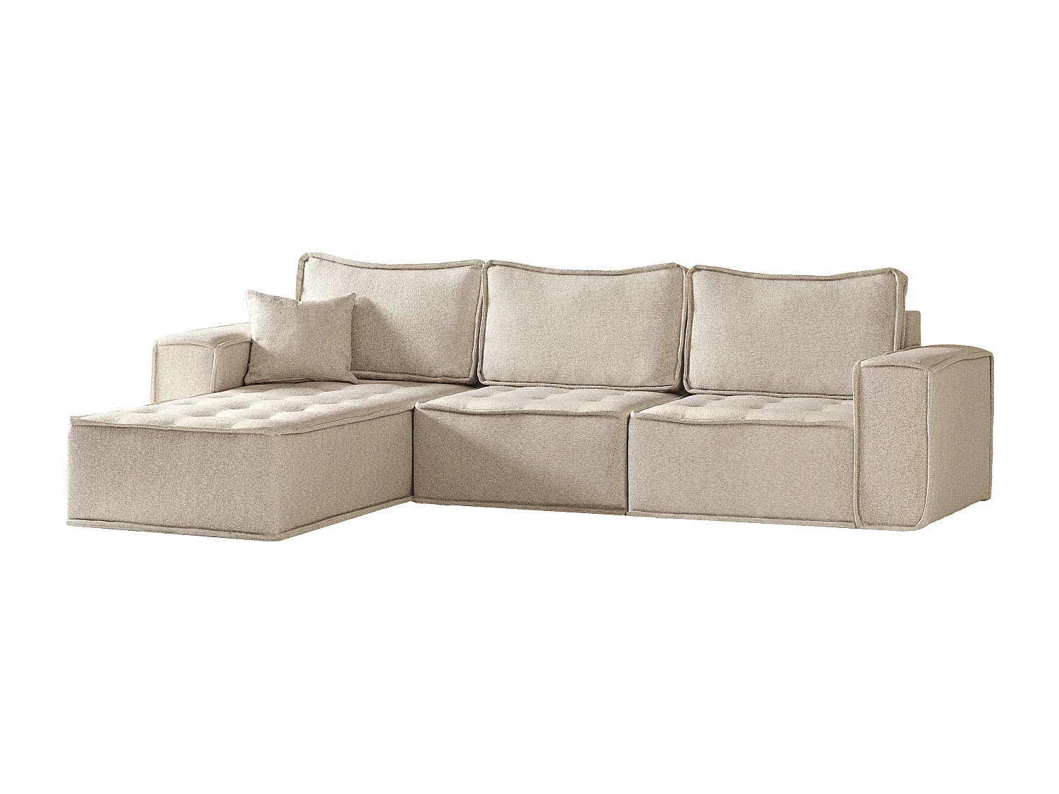 Canapé d'angle Bohoo Maxi L-from, tissu Raven, Champagne, gauche