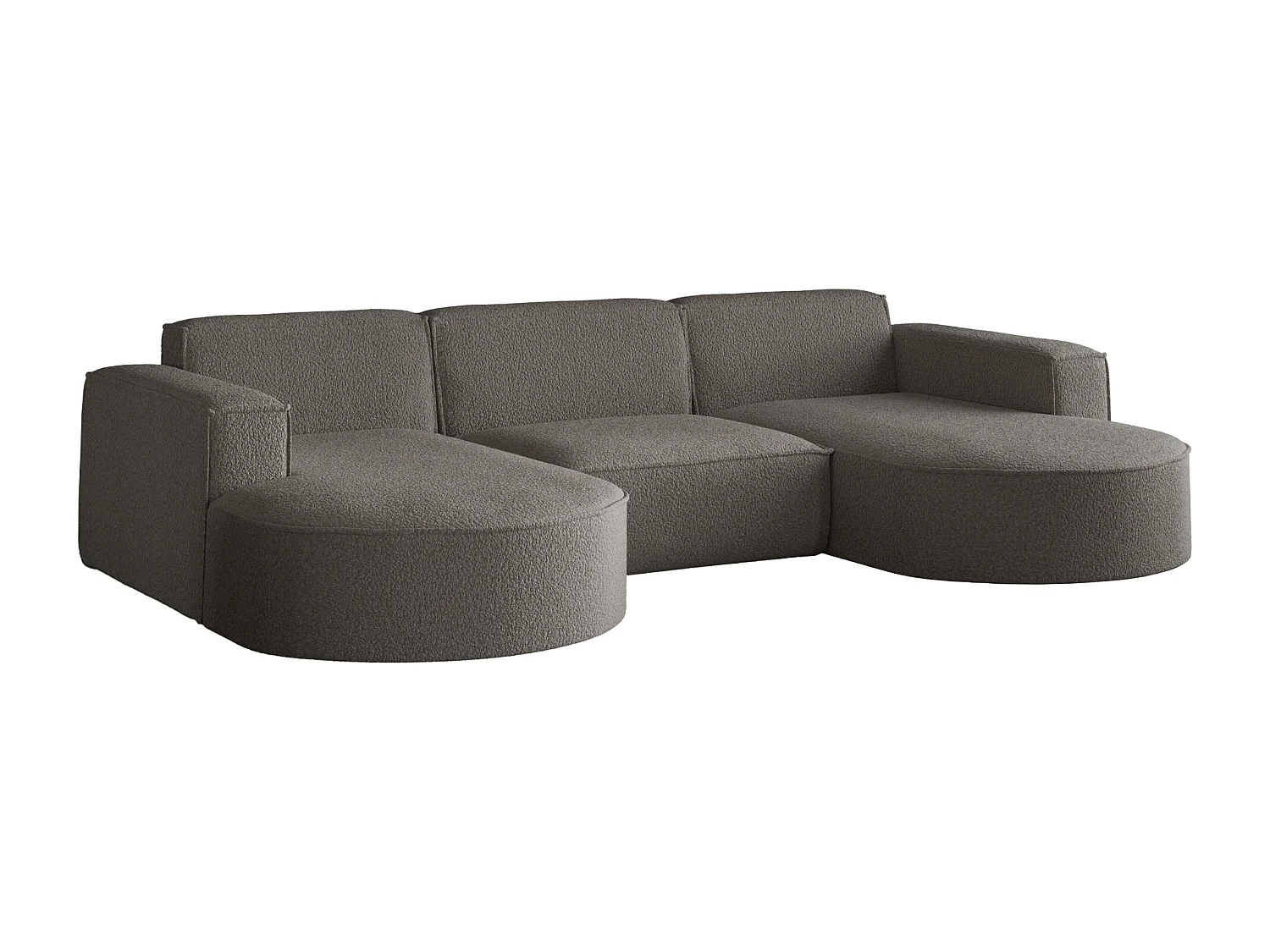 Canapé d'angle, Modena en forme de U, tissu Quelle, graphite