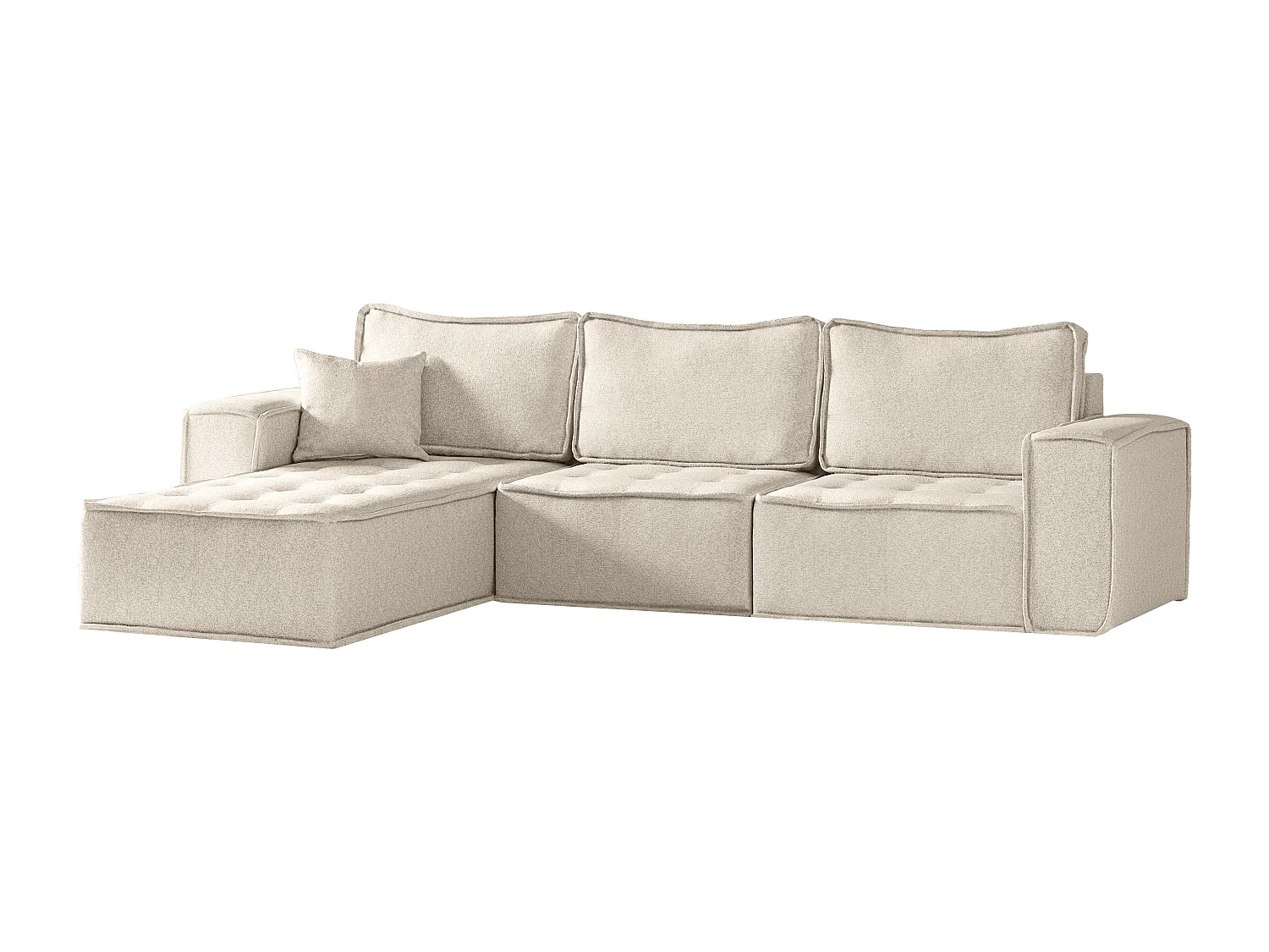 Canapé d'angle Bohoo Maxi L-from, tissu Raven, beige clair, gauche