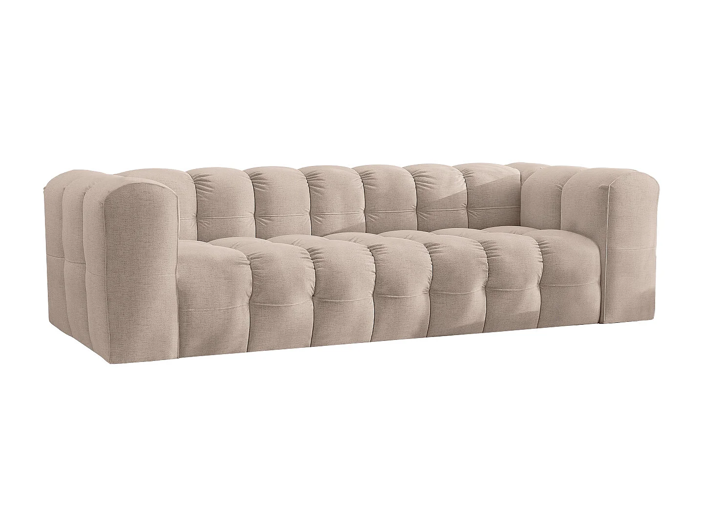 Sofa 4-Sitzer, Komfort Couch BALOO, stoff Schenille, Beige
