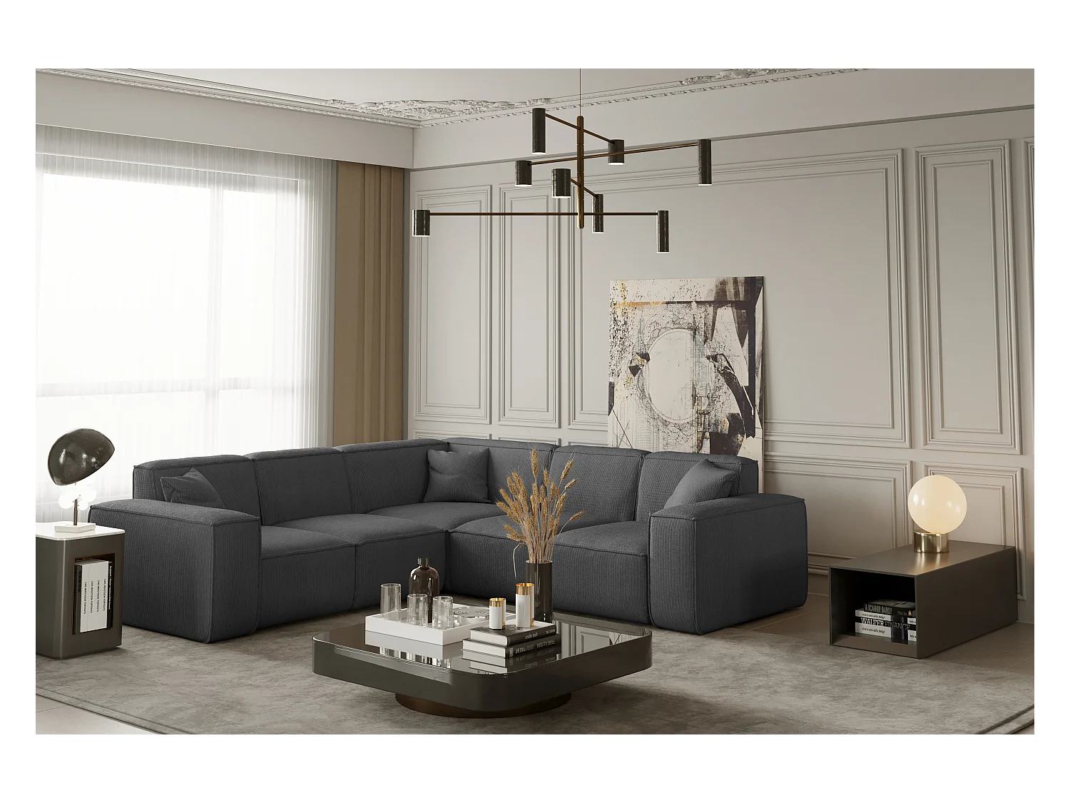 Ecksofa Corner PULA, Stoff Scala, Grau