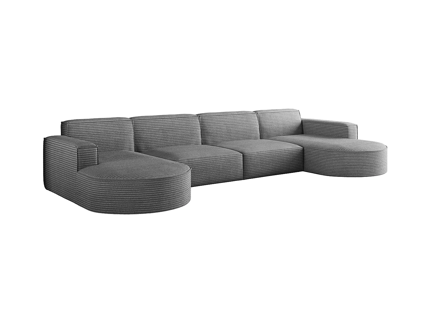 Canapé d'angle, Modena U XL, tissu Poso, gris