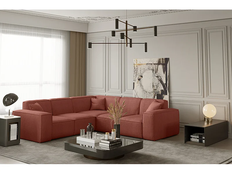 Ecksofa Corner PULA, Stoff Scala, Lachs