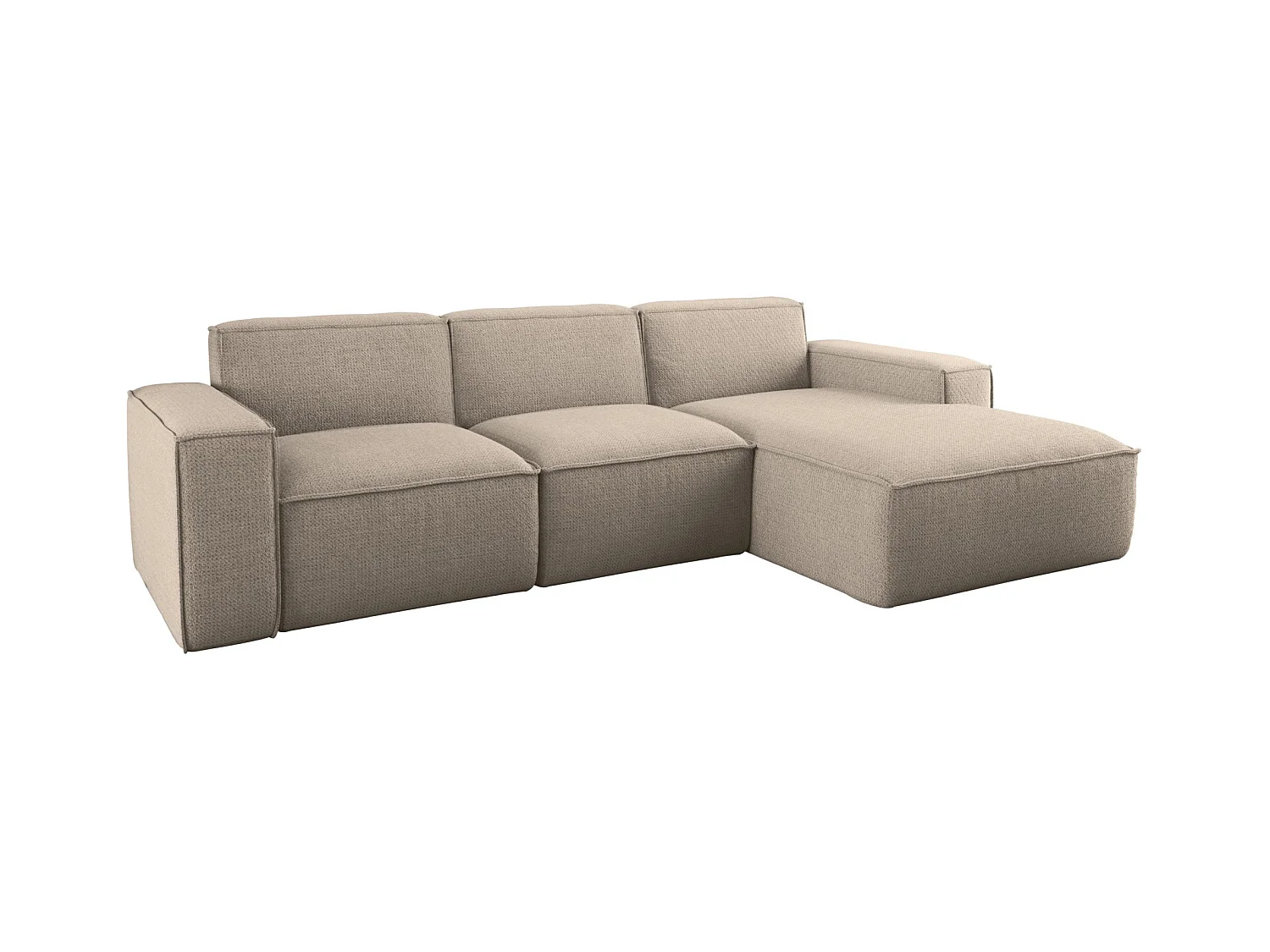 Canapé d'angle forme L Siena tissu Artico Beige droite