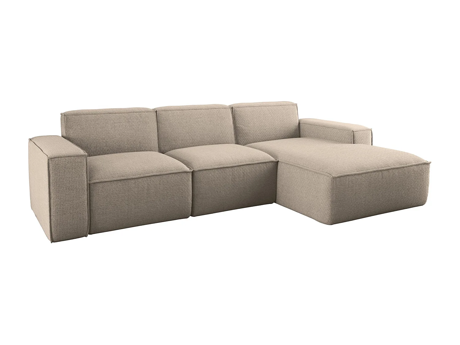 Canapé d'angle forme L Siena tissu Artico Beige droite