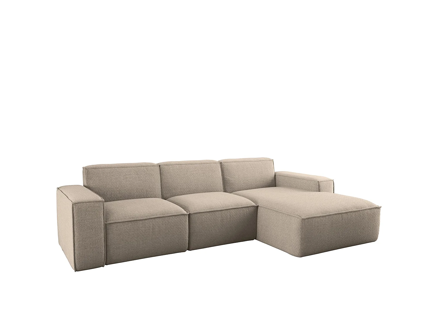 Canapé d'angle forme L Siena tissu Artico Beige droite