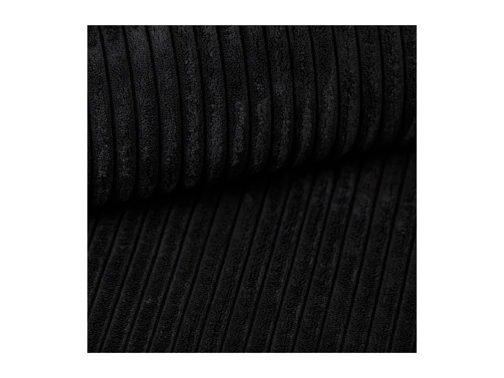 Canapé d'angle, canapé d'angle en L, salon, tissu SIENA Poso, noir, gauche