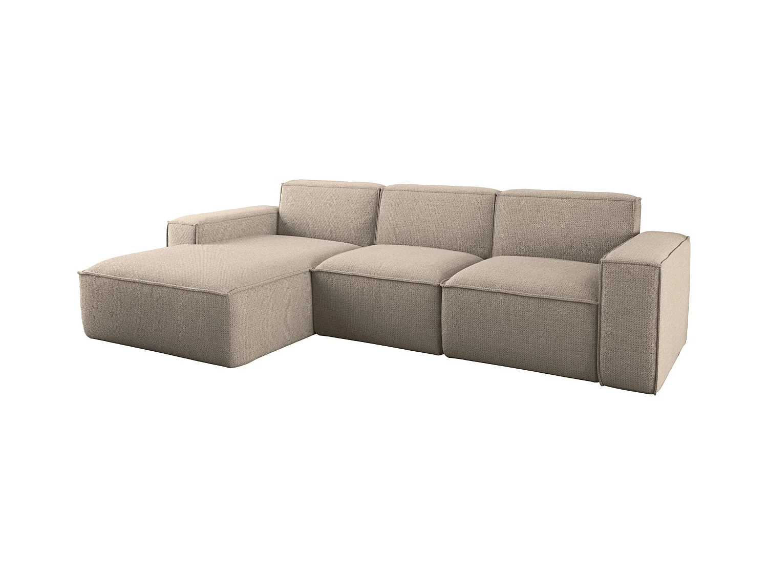 Canapé d'angle forme L Siena tissu Artico Beige Gauche