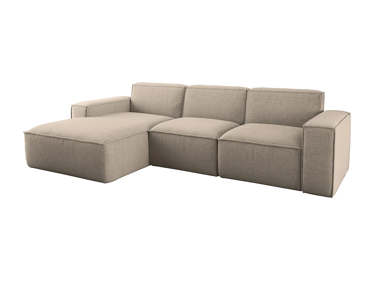 Canapé d'angle forme L Siena tissu Artico Beige Gauche