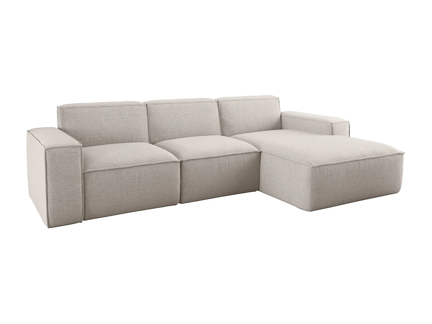 Canapé d'angle en forme de L Siena tissu Artico Nata droite