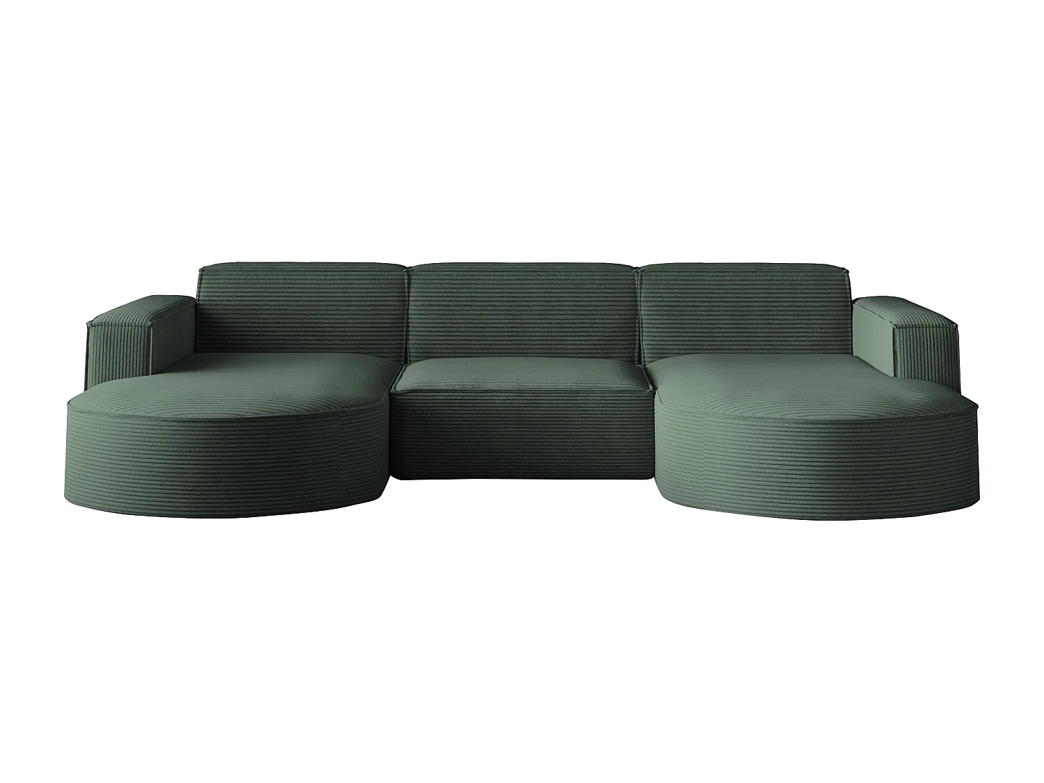 Canapé d'angle Modena en U, tissu Poso, vert