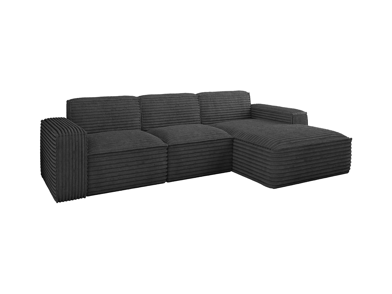 Ecksofa L-Form Siena Stoff Velo Graphit Rechts