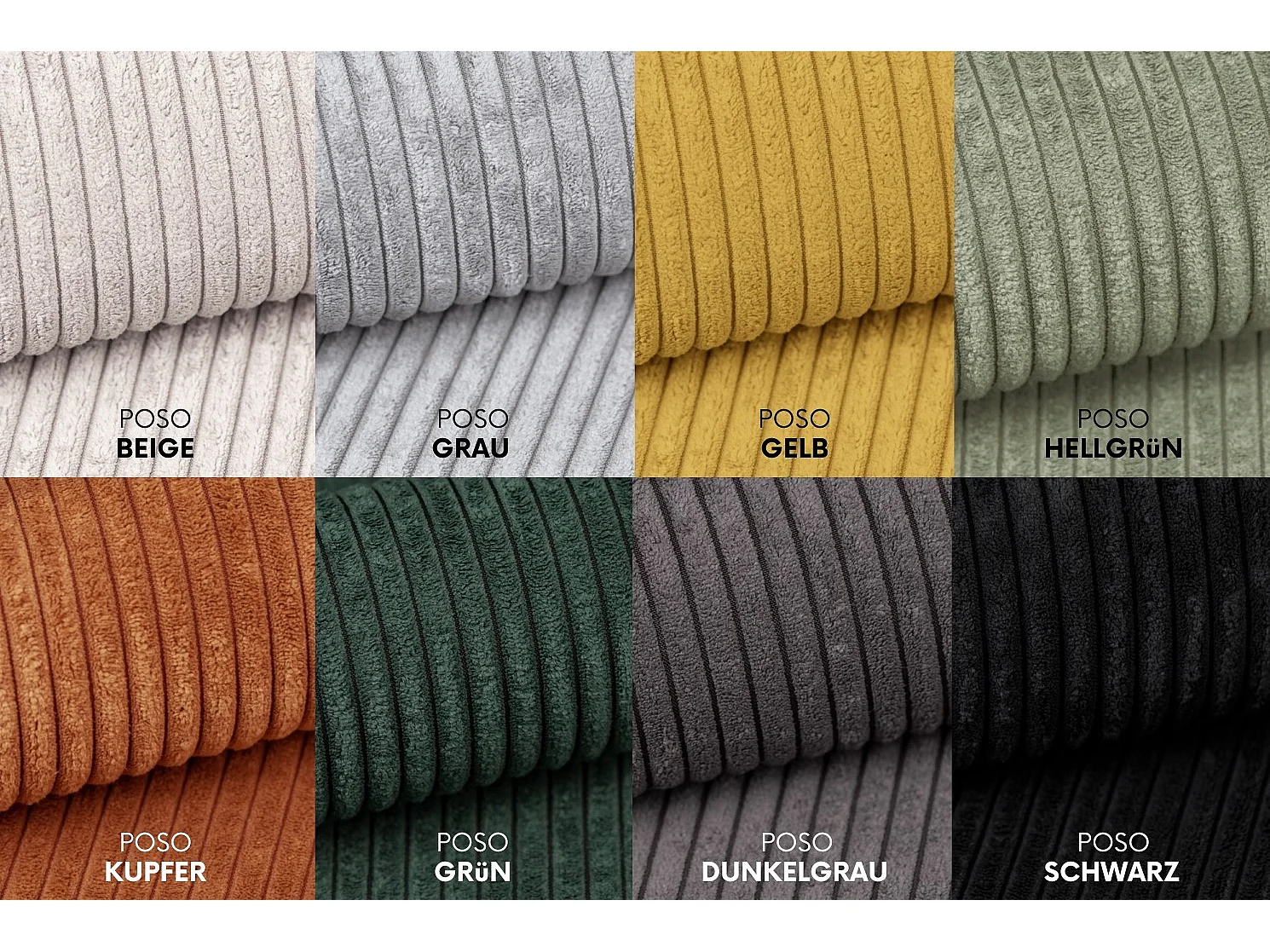 Canapé d'angle, canapé d'angle en L, salon, tissu SIENA, canapé Poso, gris foncé, droite