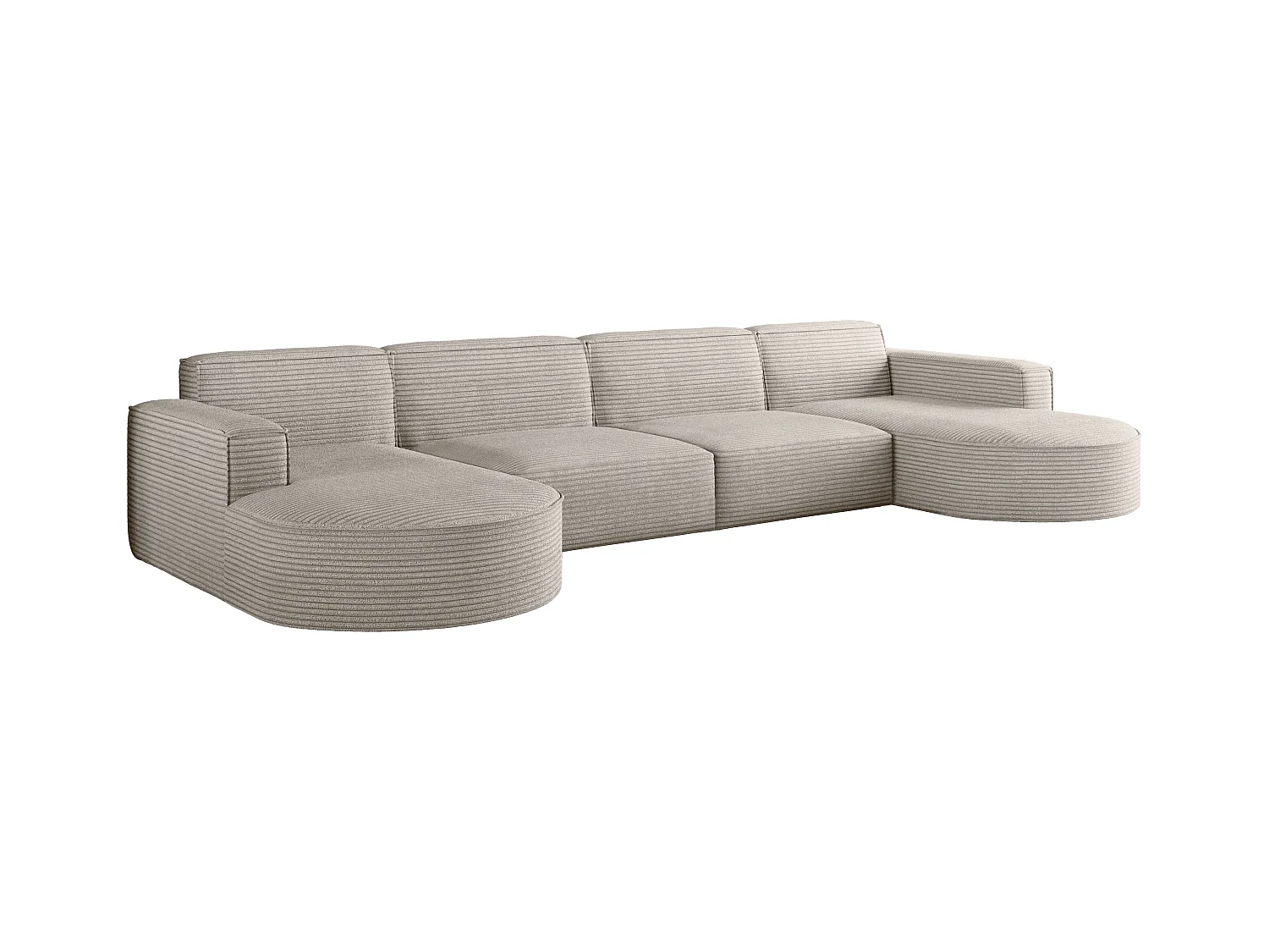 Canapé d'angle, Modena U XL, tissu Poso, beige